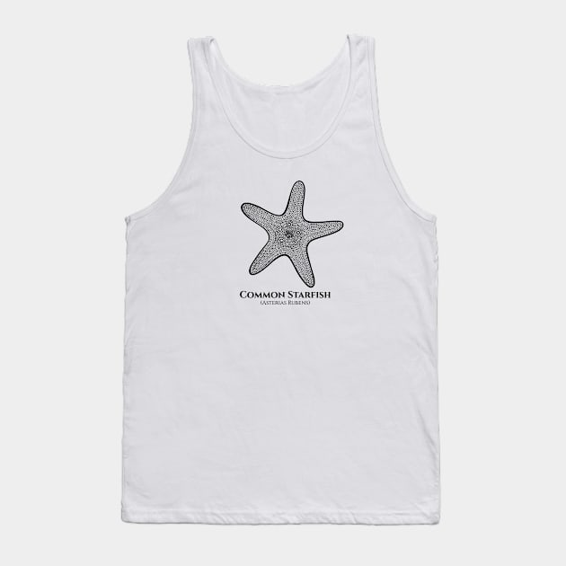 Common Starfish with Common and Latin Names - black and white Tank Top by Green Paladin